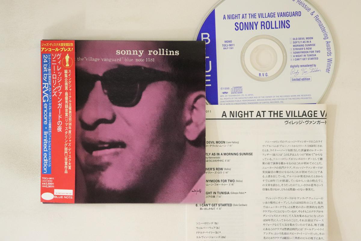 

CD SONNY ROLLINS - A Night At The Village Vanguard TOCJ9011 BLUE NOTE 1998 Japan Obi Jazz Used