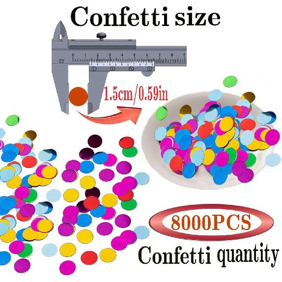 Multi Color Round Foil Confetti Beautiful Rainbow Metallic Table Confetti Glitter for Fill Balloons, Wedding,Birthday,Party,Festival