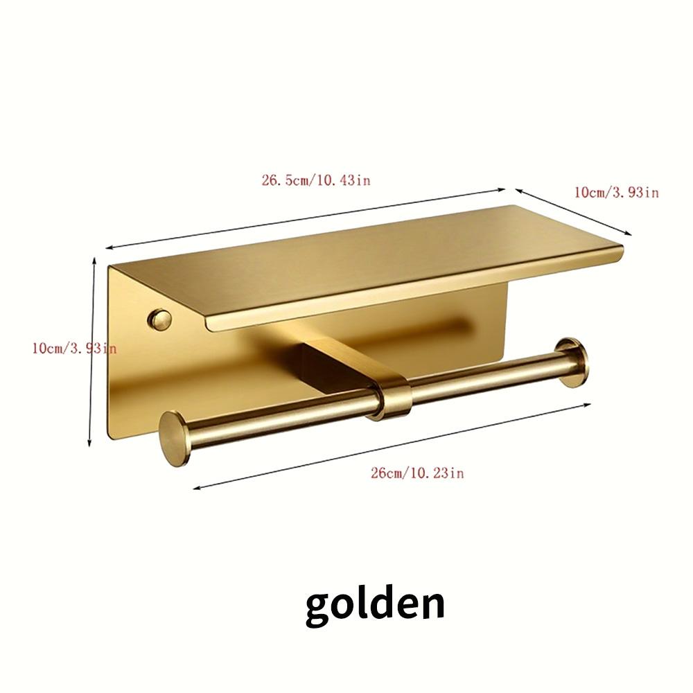 Stainless steel wall mounted tissue holder with smartphone and keyboard holder - space saving design, polished surface