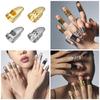 Gotische Nagelringe Überzogene Persönlichkeit Maniküre Fingerringe Legierungstextur Perfekt für Halloween Cosplay und Partys