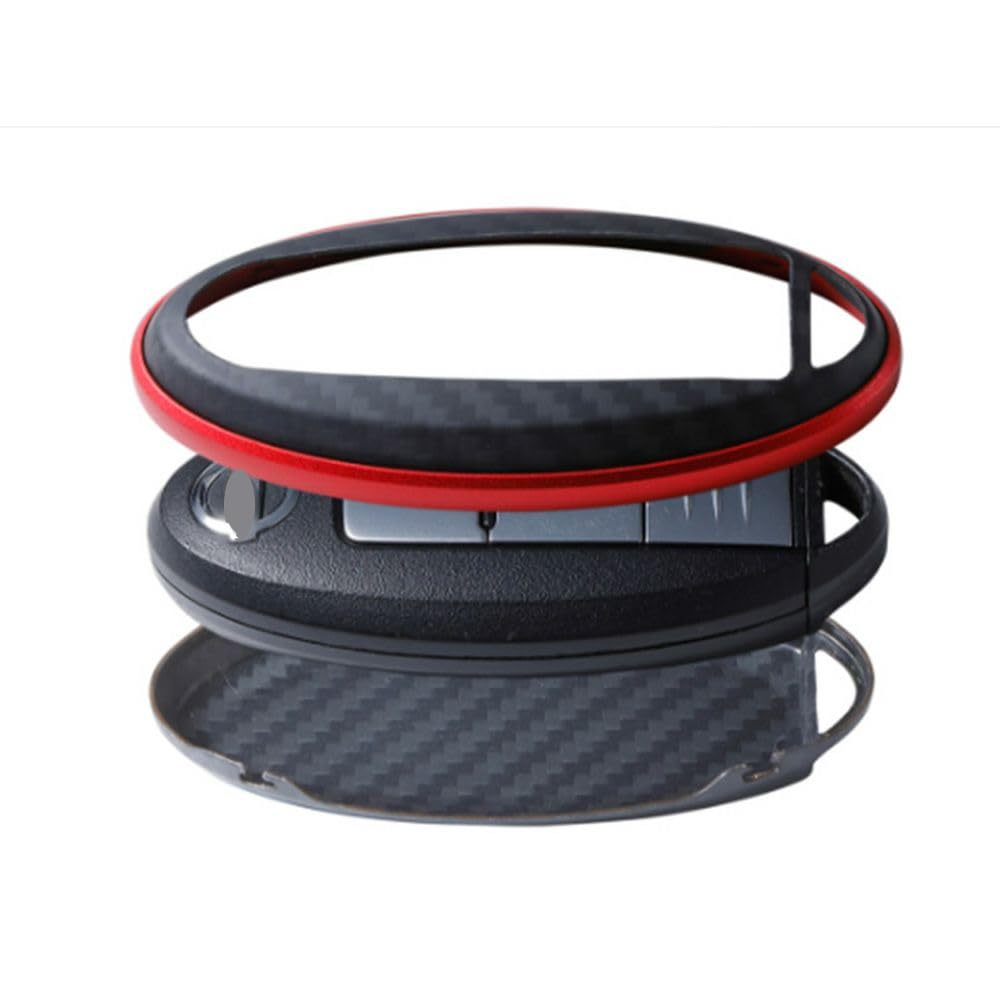 Aramid Fiber Key Case for Nissan with a Beautiful Carbon Fiber Grain that Affect Radio Waves [Deff] 01, Red, Doesn't