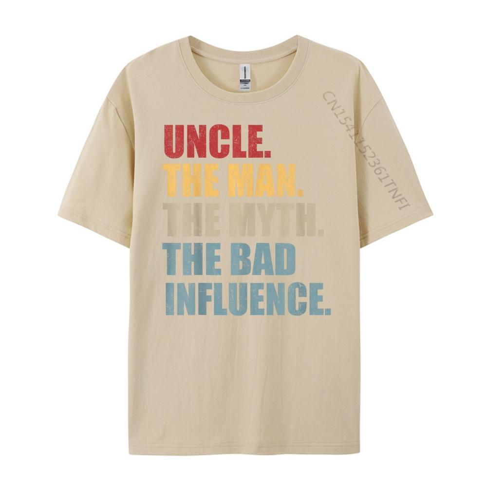 Vintage Fun Uncle Man Myth Bad Influence Funny Mens TShirts New Year Creative