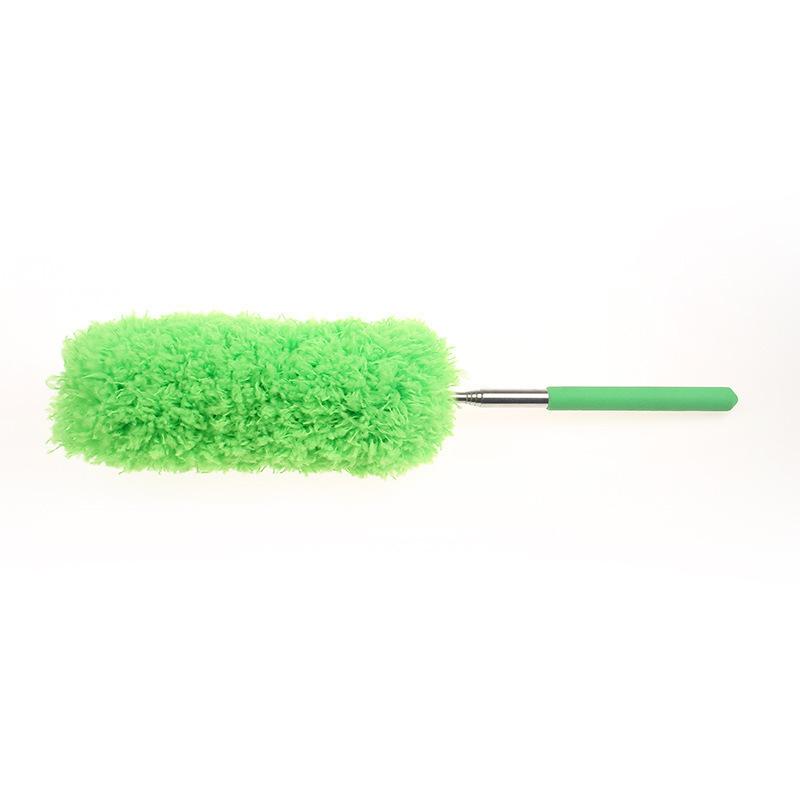 New Extendable Bendable 80cm Cleaning Brush Simulated Chicken Feather Duster Telescopic Handle Household Dust зелёный