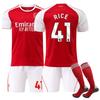 Gençler Çocuklar Yetişkinler Futbol Formaları Spor Antrenman Forma Seti Çoraplı 25/26 Arsenal İç Saha #41 Declan Rice