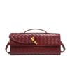 Handwoven Bag Soft Leather Lock Dinner Bag Medieval Baguette Bag Long Fashion
