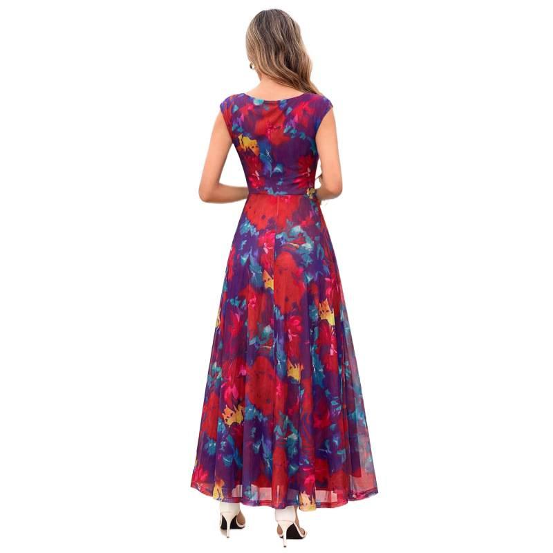 Huge good-looking 2026 summer new mesh loose high-end temperament lazy flower dress