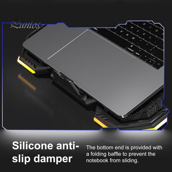 Подставка для охлаждения ноутбука с RGB-подсветкой, регулируемая по высоте, с низким уровнем шума, портативная подставка для ноутбука, игровая охлаждающая подставка для ноутбука