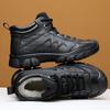 Winter First Layer Cowhide Men's Cotton Shoes Velvet Warm Snow Boots High-top Shoes Cotton Boots