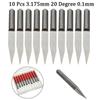 10 szt. Wiertła grawerskie do PCB z węglika spiekanego 20 stopni 0,1 mm Narzędzie do routera CNC trzpień 3,175 mm