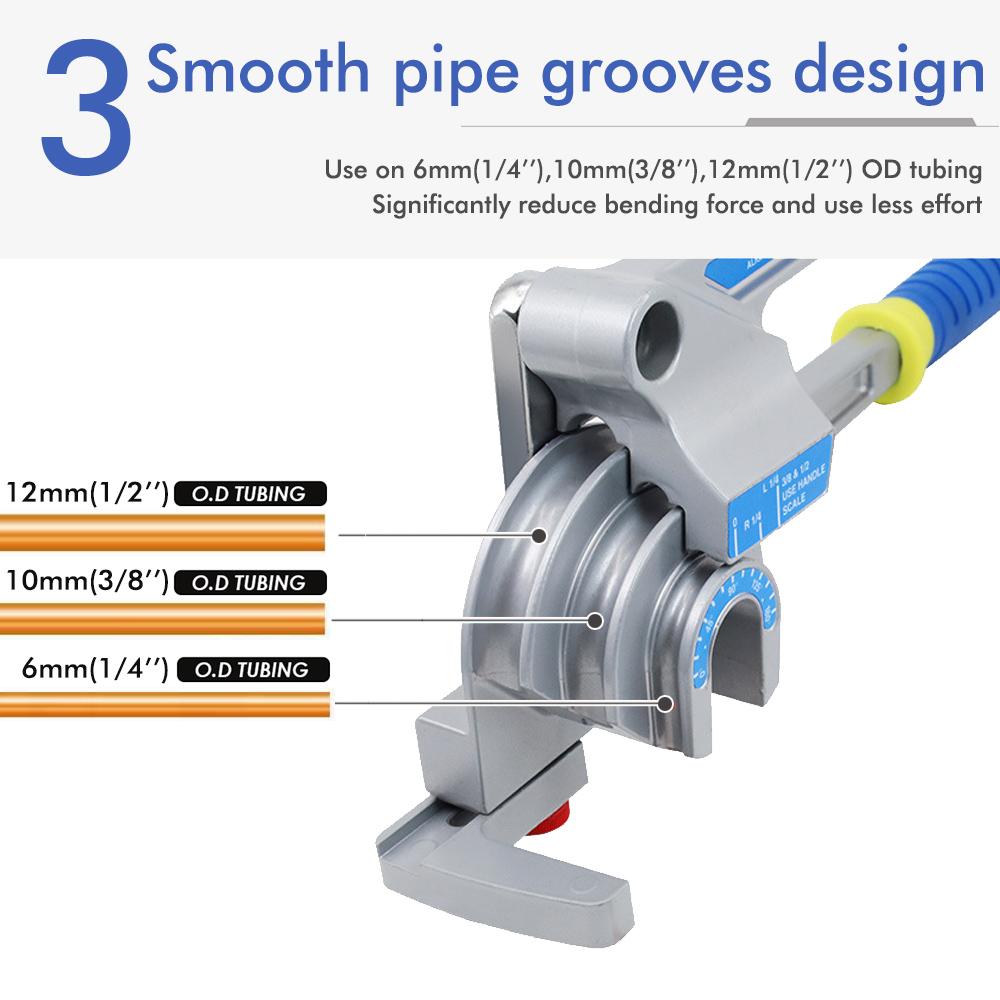 Manual Lever Type Pipe Bender 3-In-1 Small Multi-purpose Bender for Copper Pipe Aluminum Pipe Iron Pipe Stainless Steel Pipe