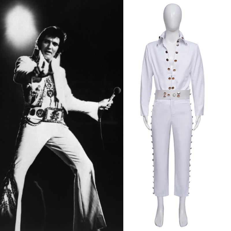 High-quality Polyester Fiber Cosplay Set Of White Cat King Elvis Presley