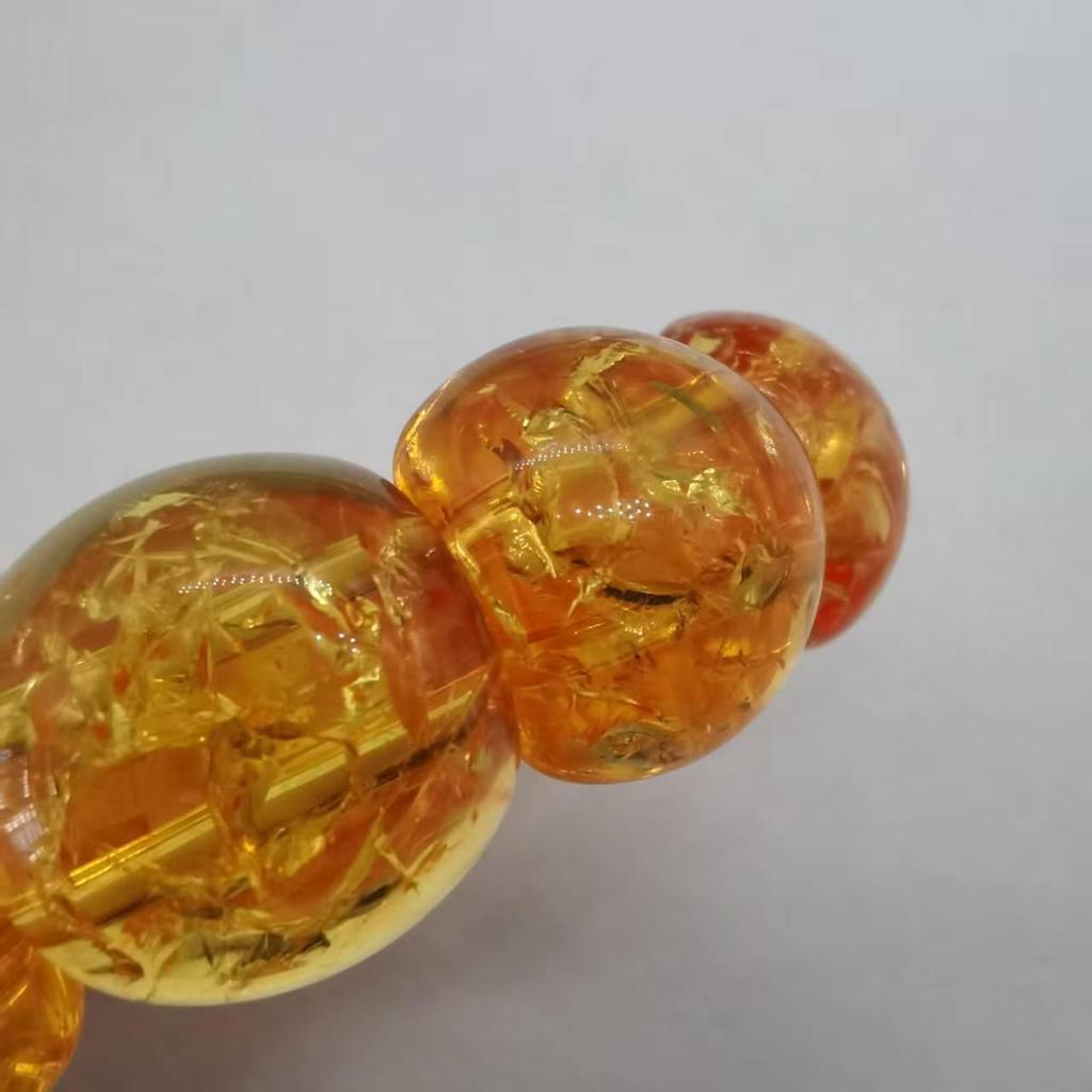Ethnic Style Amber Acrylic Flower Bracelet: Semi-Circular Hand-Strung Design for Men and Women.