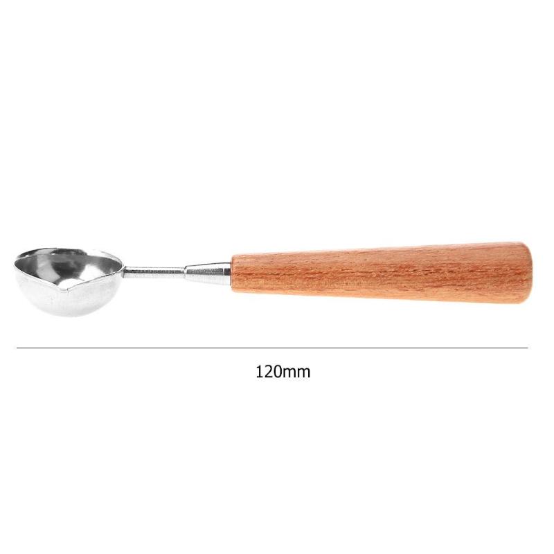 Łyżeczka do wosku do pieczęci na gorąco z drewnianą rączką, retro łyżeczki do stemplowania woskiem, zaproszenia, stempel dekoracyjny, rękodzieło