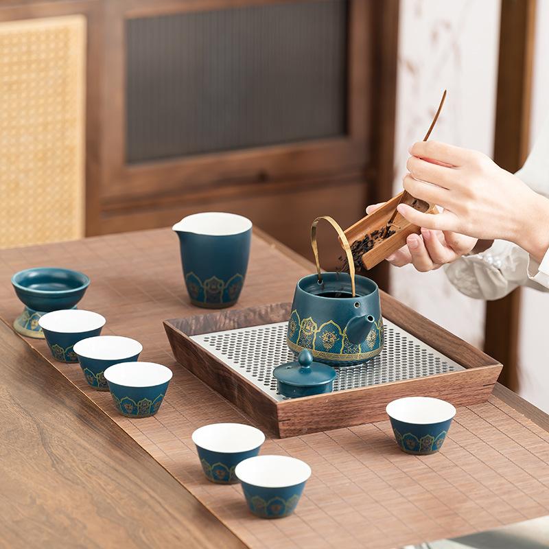 New Year's gift box, Guochao style, ancient rhyme, Kung Fu tea set, household ceramic merchandise, teapot, teacup set