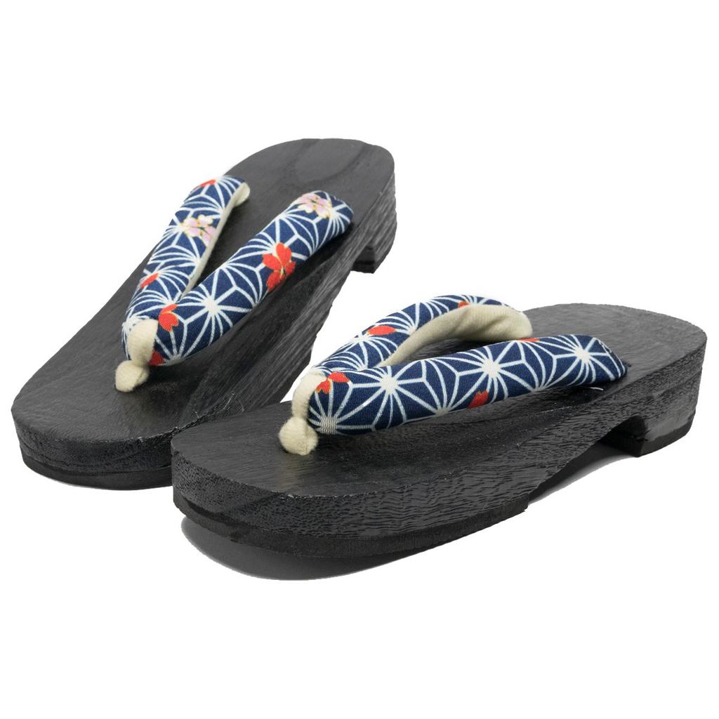 Geta Burnt Paulownia Black [KYOETSU] Clogs, Wood, Base, Women's (S, 15)