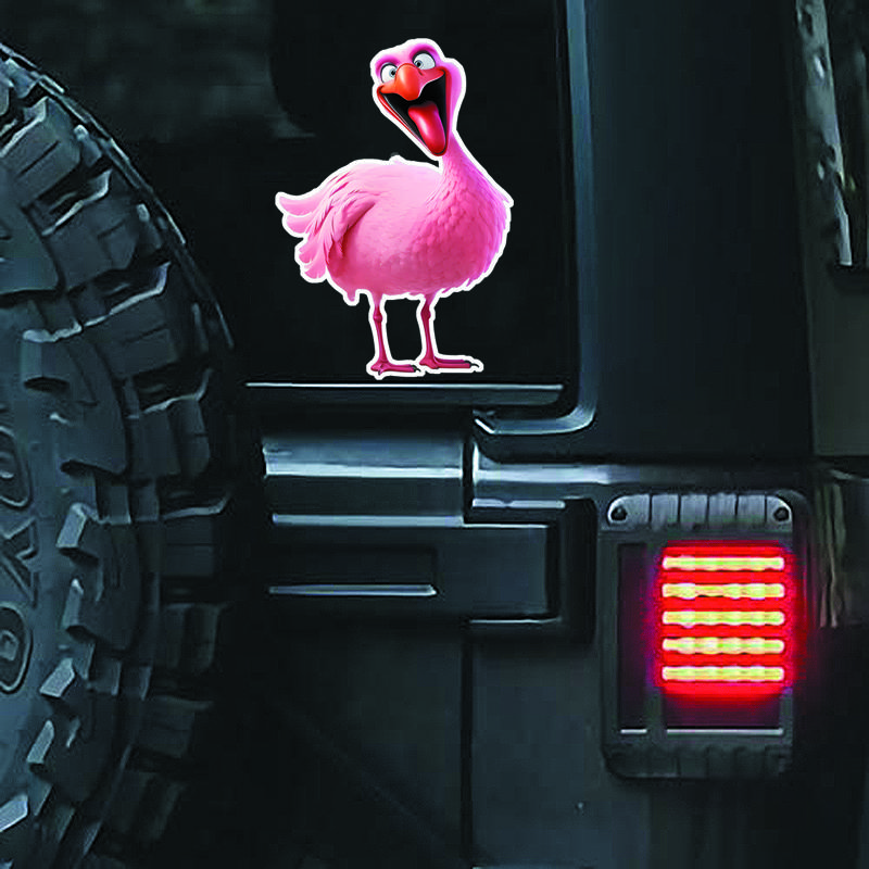 DS40#10.5x15cm  Funny Flamingo Car Stickers Vinyl Waterproof Motorcycle Stickers