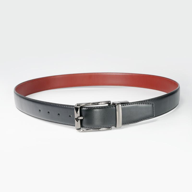 

Мужской ремень с вращающейся пряжкой-штифтом, ремень из коровьей кожи, универсальный ремень для молодых мужчин 130cm