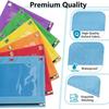 6 Pcs Zippers Pen Bag 3 Rings Binders Pencil Case File Bag Clear Window Pencil Box For Erasers Rulers Markers Storage
