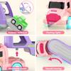 Toys for 1 2 3 Year Old Girl, 5-in-1 Carrier Truck for Toddler Girl, Friction Power Toy Cars with Light & Sound, Birthday Gifts, Pink