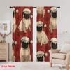 2pcs,2D plane printing Contemporary Curtains Pug Tree Durable Polyester (without rod) Home Decor Ldeal for Bedroom & Living