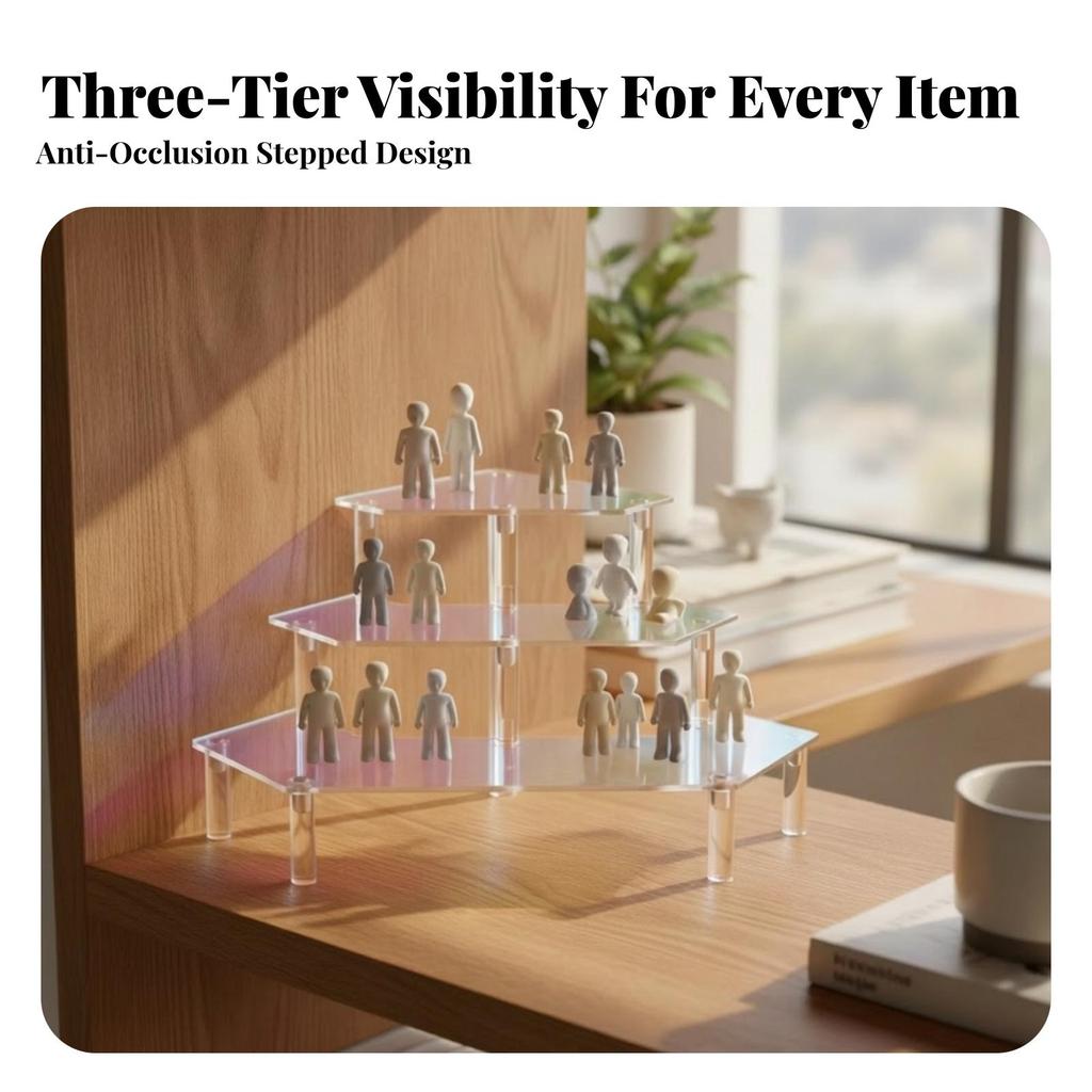 Three-Tier Acrylic Display Storage System Saving Countertop Organizer
