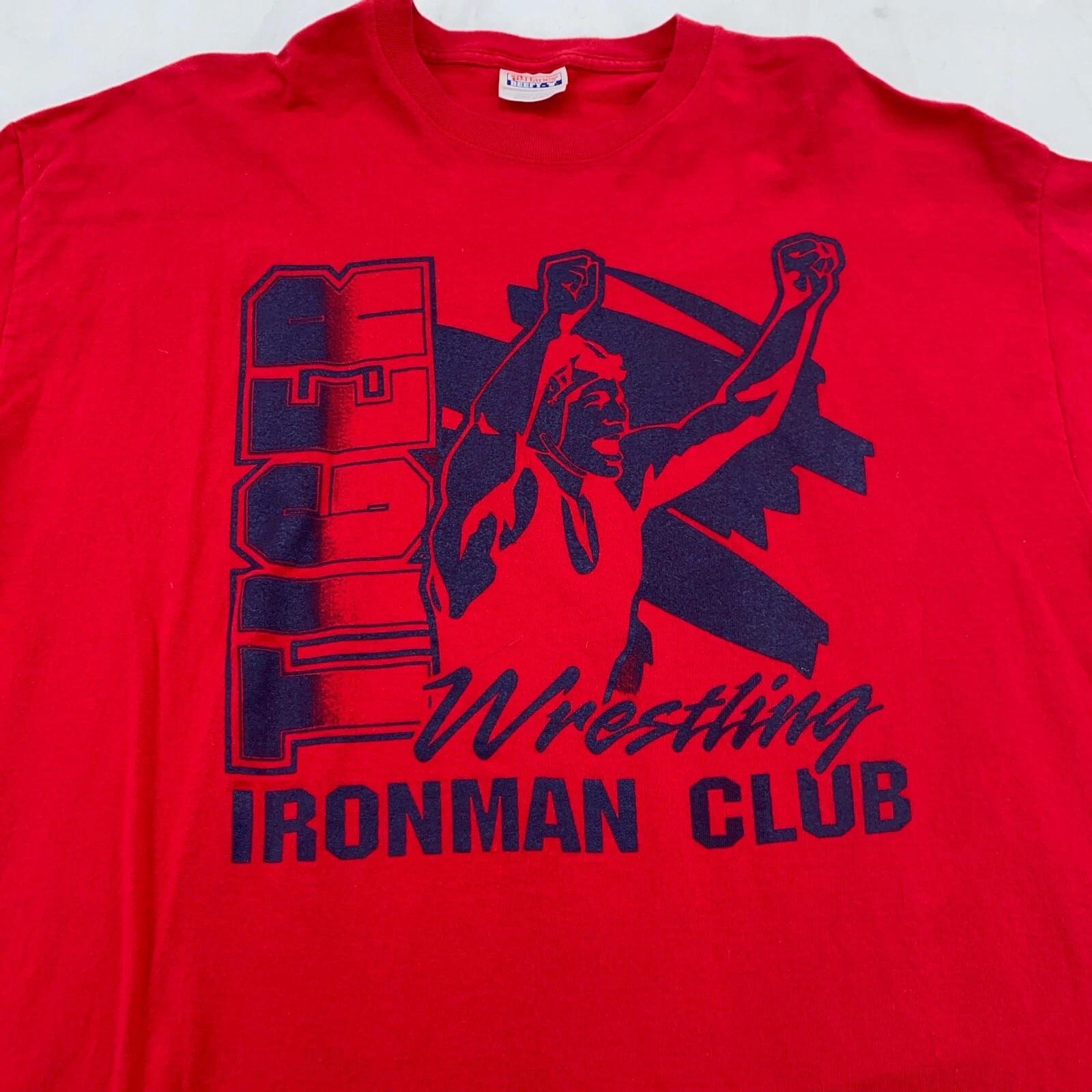 vintage 90s TIGER WRESTLING IRONMAN CLUB T-Shirt LARGE/XL soft 4XL