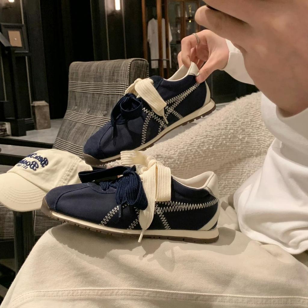 Sheepskin version~ Ballet versatile leather platform German training shoes women's versatile casual sports board shoes straps Forrest Gump shoes