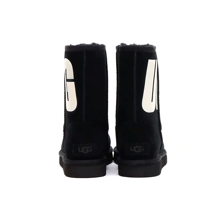 UGG Classic Short 2 Semišové Teplé Odolné Ležérní Pohodlné Do Poloviny Lýtka Sněhule Dámské boty Černé 1129231-BLK