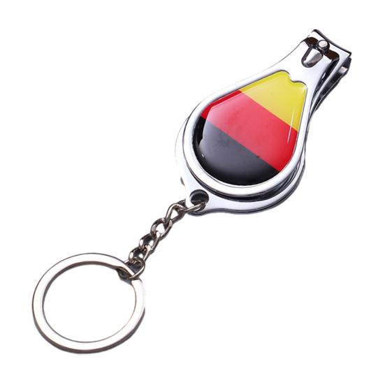 Football Match National Flag Nail Clippers Stainless Steel Fingernail Cutter with Key Ring D