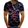 Summer Round Neck 3D Creative Vision Print Top Fashionable Casual Short Sleeved Men's T-shirts