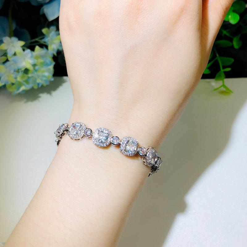 S0174 Square Hand Jewelry Super Shiny Zircon Bracelet