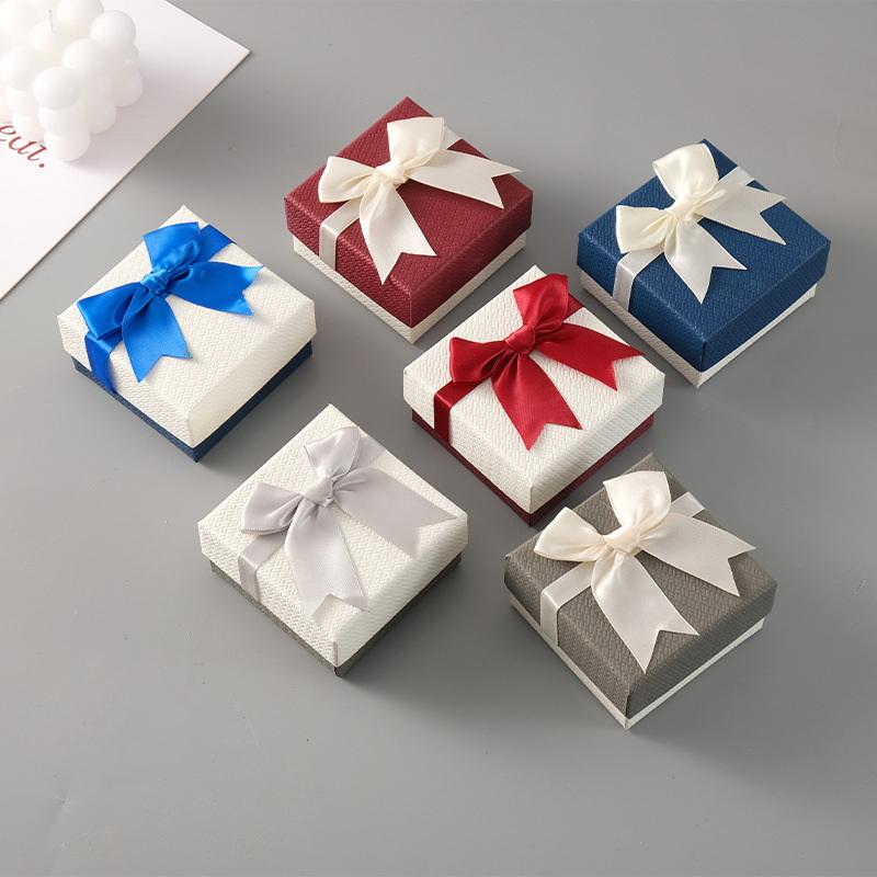 Packaging Box 9*8.5*5.5Cm Bow Bow Packaging Box Paper Watch, Earrings Box For Special Occasions Gift-Giving Jewelry Display