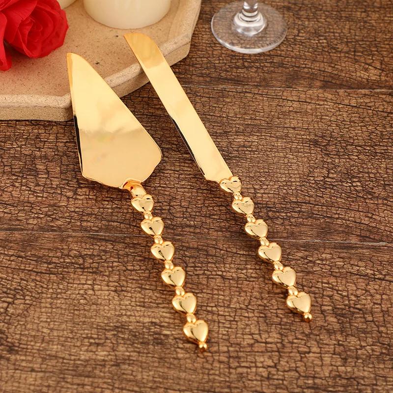 2Pcs Wedding Cake Knife and Shovel Pizza Bread Knife Wedding Supplies Cake Knife Triangle Bread Shovel Baking Tools