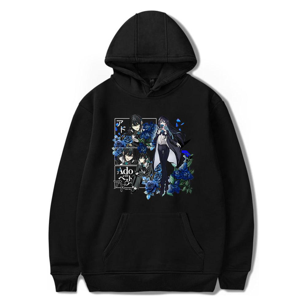 Ado Hoodie for Men Women Cartoon Print Fashion Casual Sweatshirt Autumn Long Sleeve Pullover Outfits Gifts
