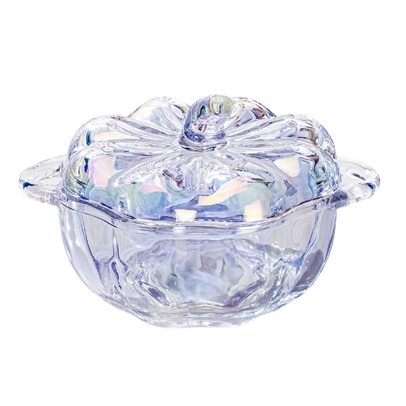 Pumpkins Glass Storage Jar with Lid,Candy & Cookie Jar,Jewelry Box,Buffet & Biscuit Containers Decorative Candy Dish