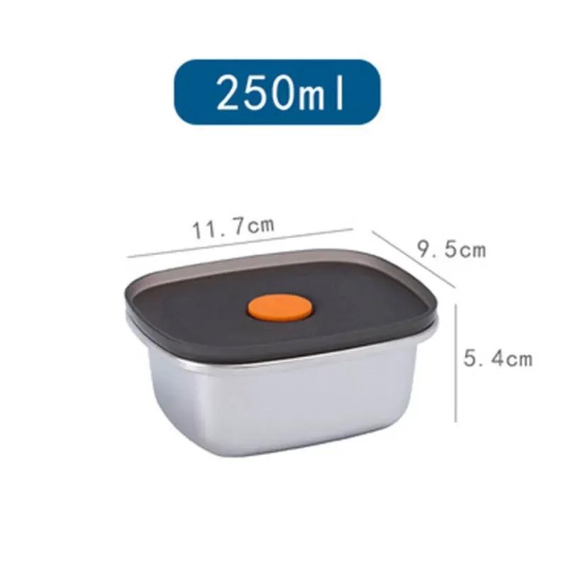 Lebensmittelbehälter aus Edelstahl 304, Auslaufsichere Aufbewahrungsbox, Frischhaltebox mit Deckel für Zuhause, 250 ml/600 ml/1000 ml