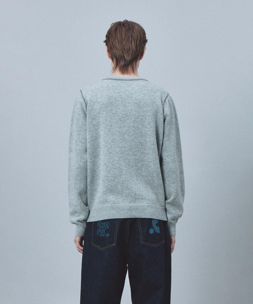REST&RECREATION Stitch Wool Knit Cardigan - Gray