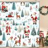 Christmas Shower Curtain Santa Claus Castle Reindeer Shower Curtain Winter Christmas Shower Curtains For Bathroom Waterproof