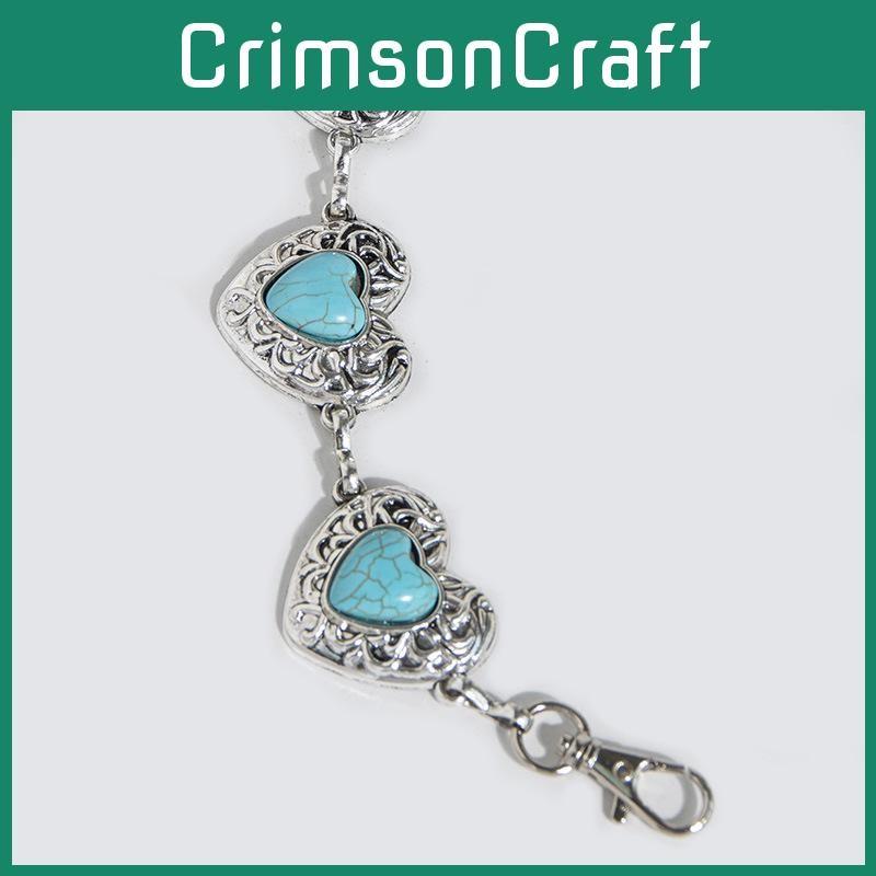 Waist Women Metal Chain With Heart Shaped Turquoise For Chic Winter Accessories