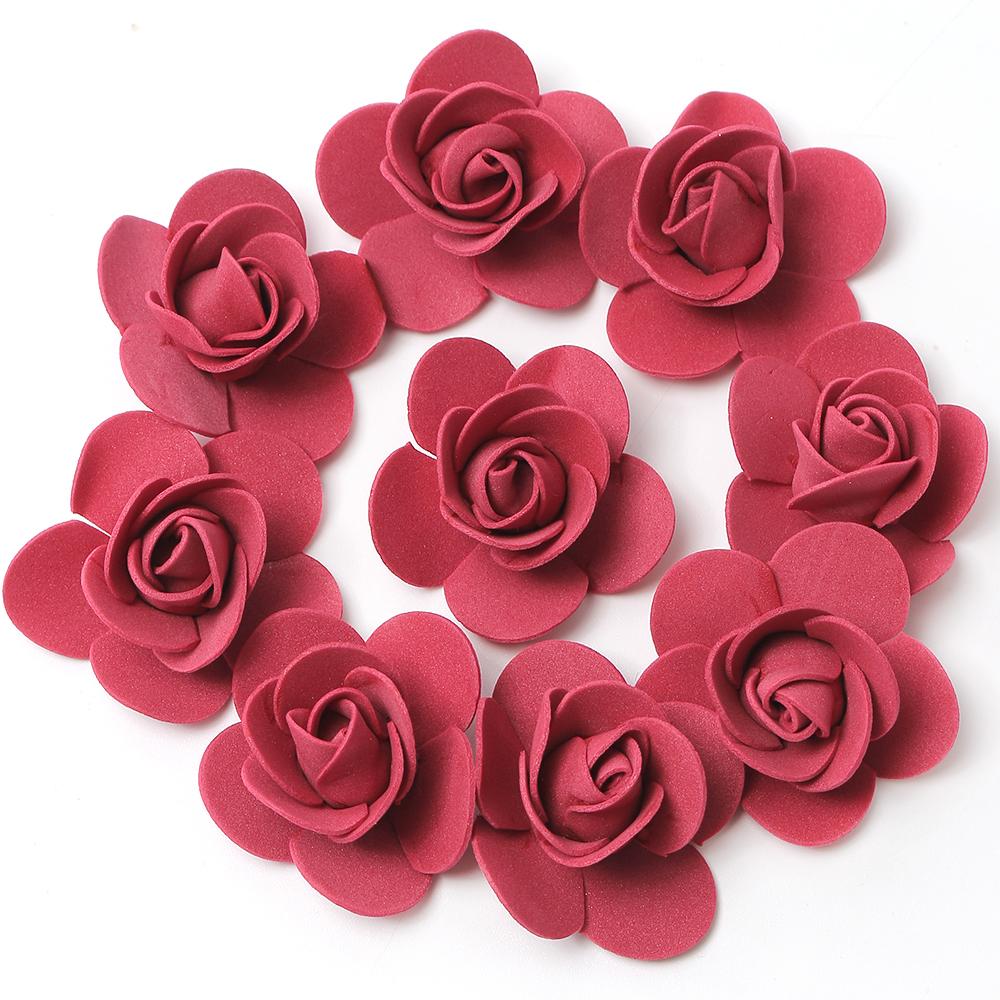 50/100/200/300Pcs Artificial Rose Flowers 3.5CM Fake Flower Head For Home Room Decor Party Wedding Marriage Decoration Accessory