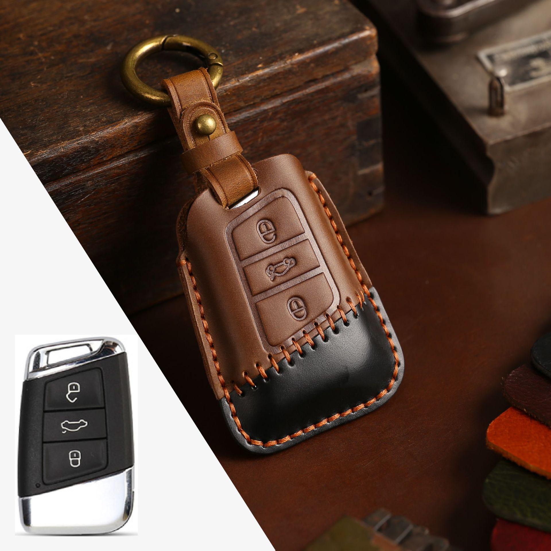 

Брелок для ключей Volkswagen из натуральной кожи для ключей Sagitar и Magotan