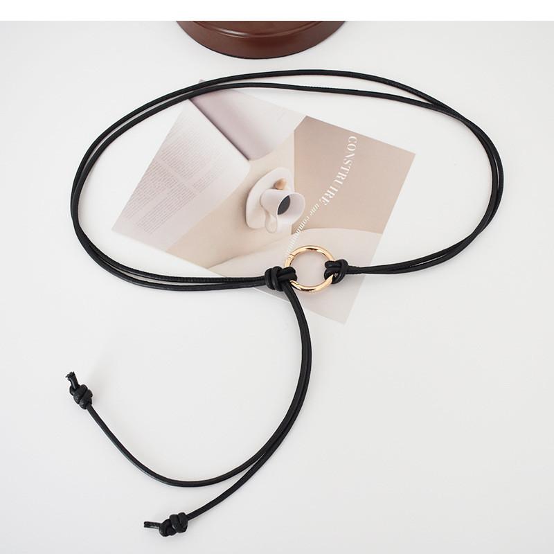 New Summer Women's Pu Leather Thin Belt For Dresses With Decorative Knot Design