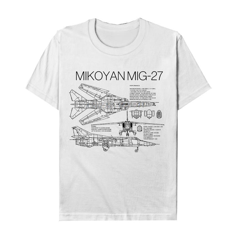 Russian Mikoyan MIG27 Fighter TShirt Mens T Shirt New Men Cotton Tees Streetwear Harajuku S
