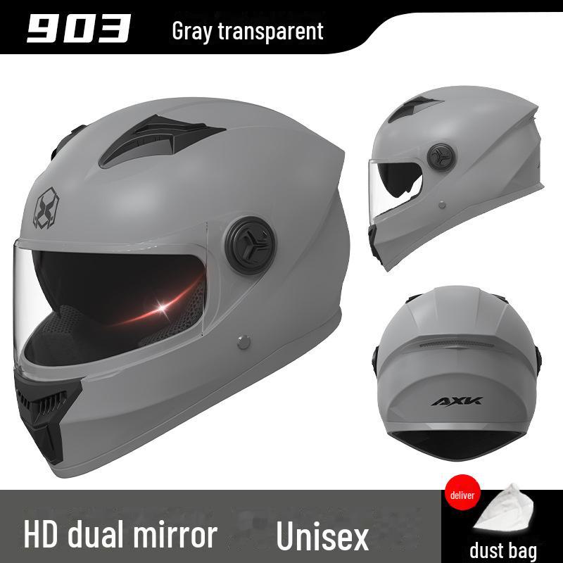 All-Season Electric Motorcycle Helmet with Double Visor for Men and Women - Winter Warm, Full-Face Protection