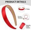 3CM Wide Red Headbands Comfortable Hair Accessories Fashion Satin Headband  for Women Girls