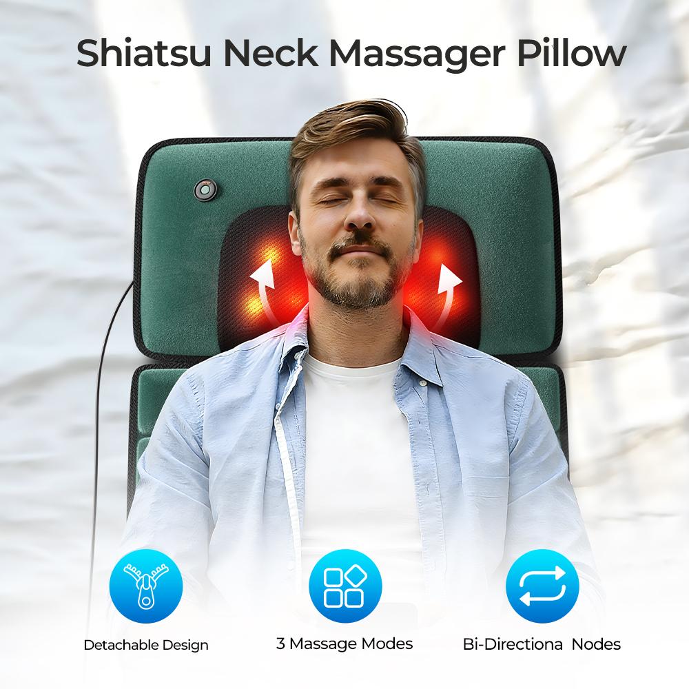Electric Massage Cushion Full Body Massager (Leg Massage Excluded) Memory Foam 155×50×3cm Shoulder Neck/Back Hip Massage With Heating