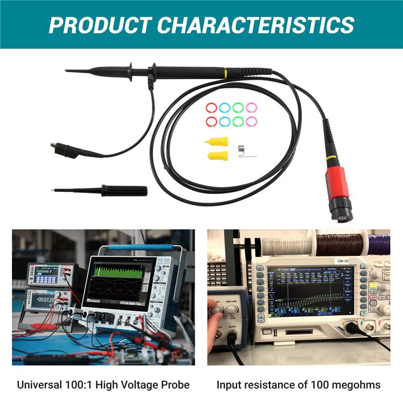 A96I-P4100 Universal 100:1 High Voltage Probe For Oscilloscopes For Rigol Atten Owon Siglent
