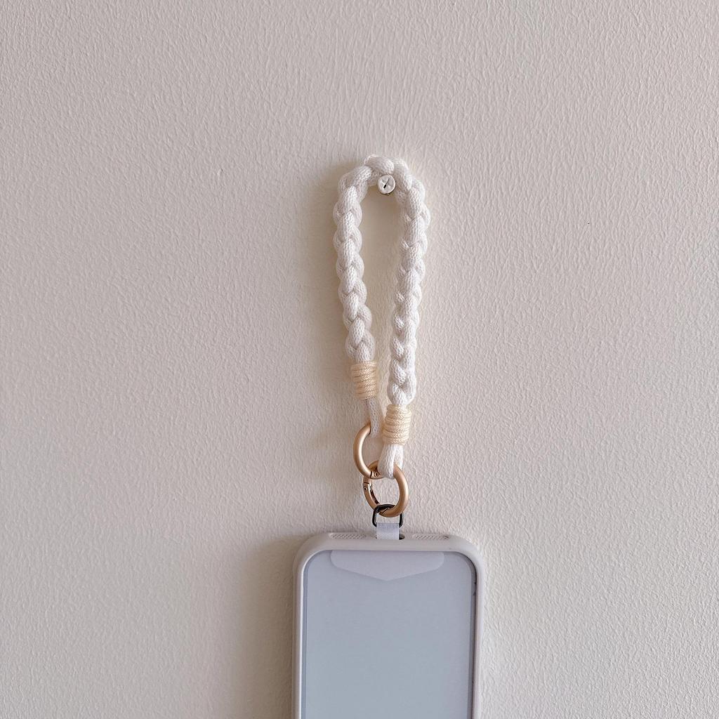 Versatile Ins-Style Double Buckle Woven Metal Phone & Camera Lanyard Bag