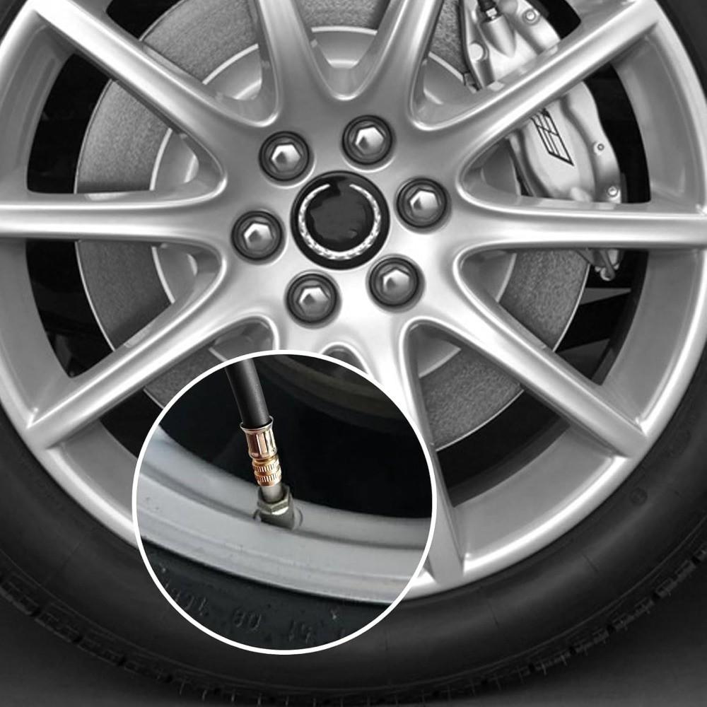 4PCS Flexible Rubber Tire Valve Extension with 2 Clamps Tyre Valve Extension Auto Shop
