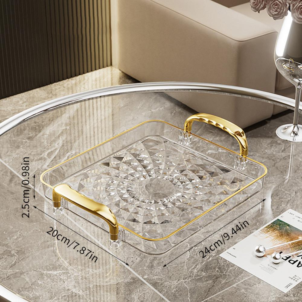 Clear Dessert Fruit Tray Large Capacity Jewelry Tray New Snack Plate  Home Kitchen Organizer